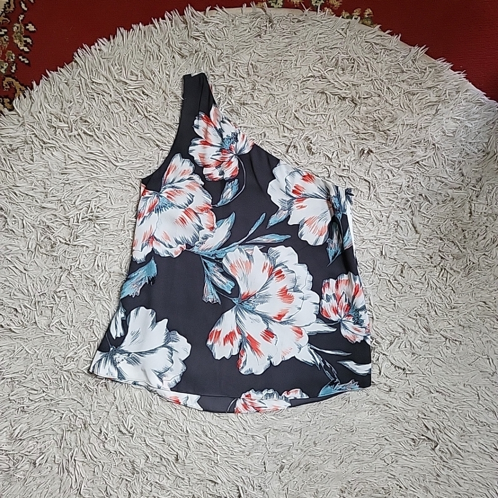 1 State Blouse Top One Shoulder Floral Print Size XS Extra Small Spring Summer